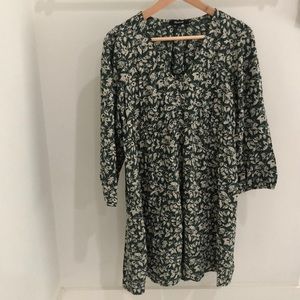 Madewell Green and cream print dress